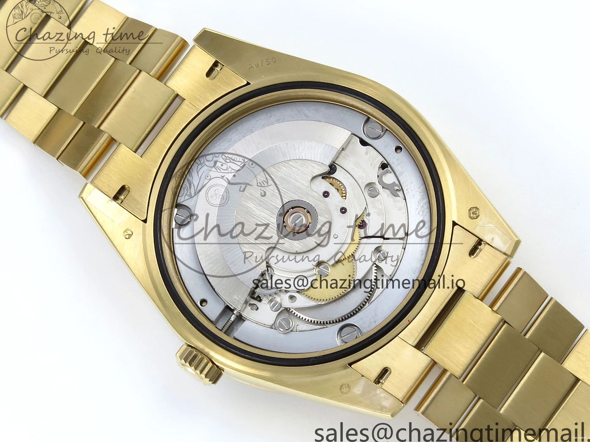 Bracelet Black 40 QF Diamonds Weight) Best YG on DayDate A2836 Dial V5 (Gain Bezel President Green Edition 1:1 0429